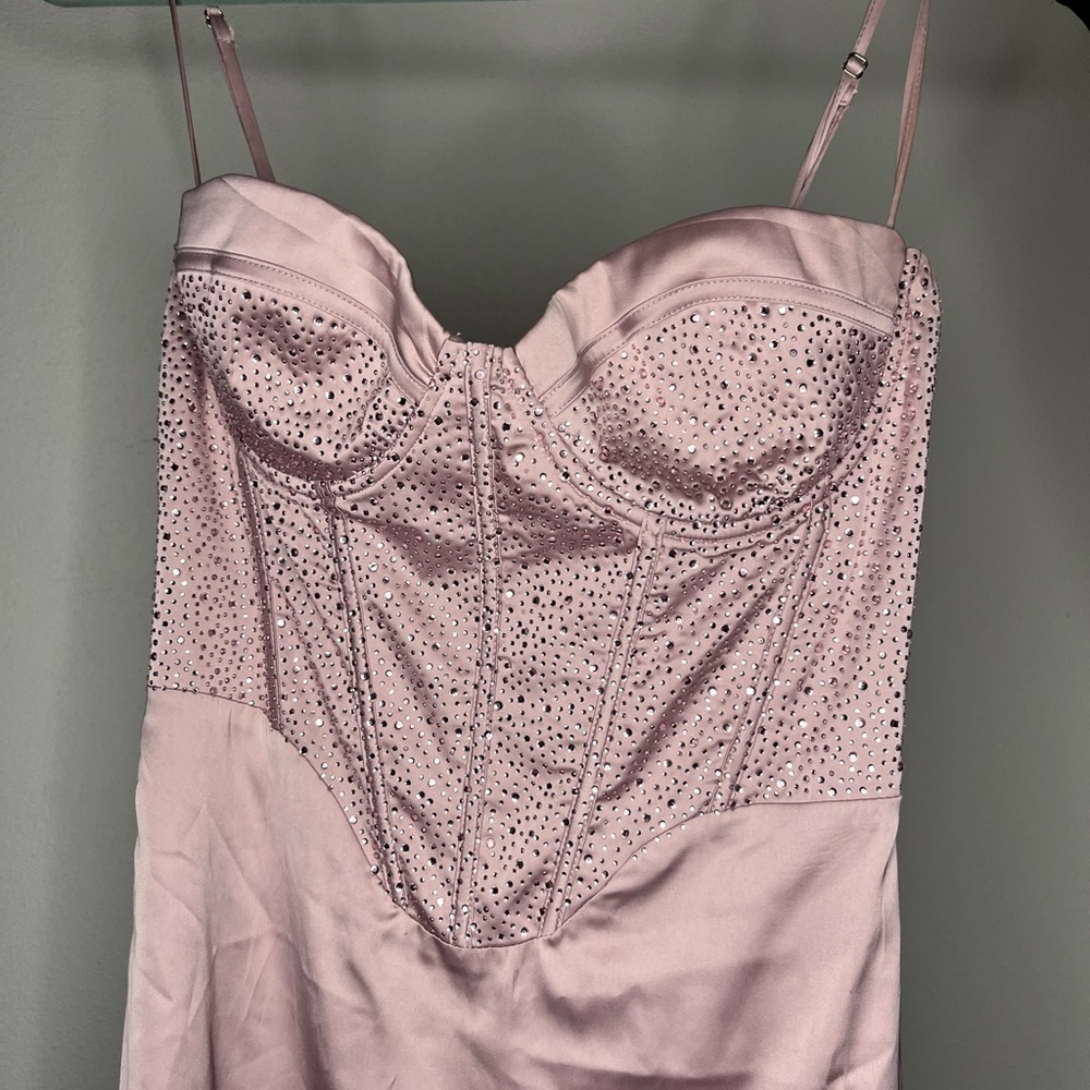 Oh Polly Pink Embellished Prom Dress
